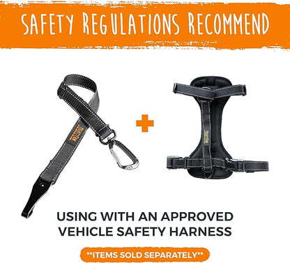 Mighty Paw Dog Seat Belt - Latch Bar Attachment Like A Child's Car Seat - Strong and Durable with 850+ LBS Force Tension - All Metal for Strength and Durability - Keeps Your Dog Restrained and Calm
