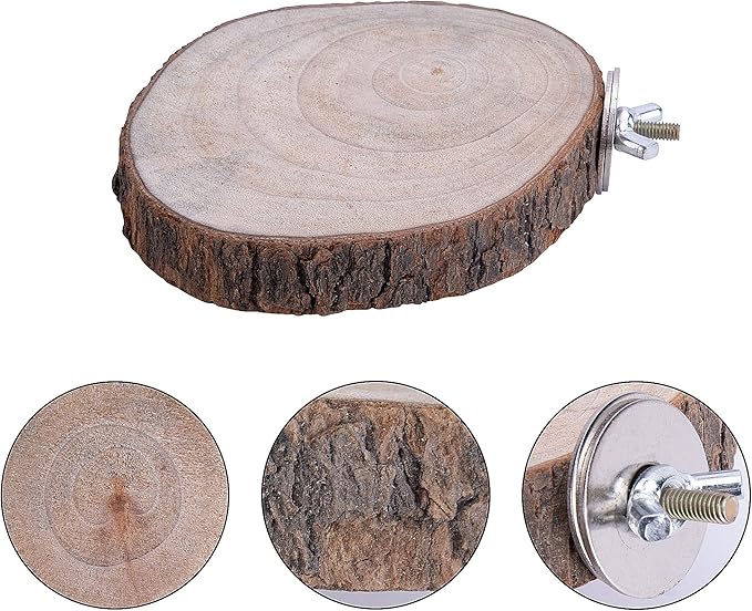 Deloky 8 PCS Natural Wood Bird Perch Stand-Wooden Parrot Perch Stand-Perch Platform Cage Accessories for Parrotlets Budgies Cockatiels Parakeets Lovebirds