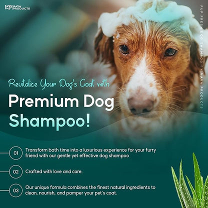 NP NAVA PRODUCTS Dog Shampoo with Oatmeal & Aloe Vera, Hypoallergenic Dog Shampoo for Smelly Dry Coat Itching Relief, Deshedding Puppy Shampoo Refreshing Gentle Pet Care for Sensitive Skin, 16.91 oz