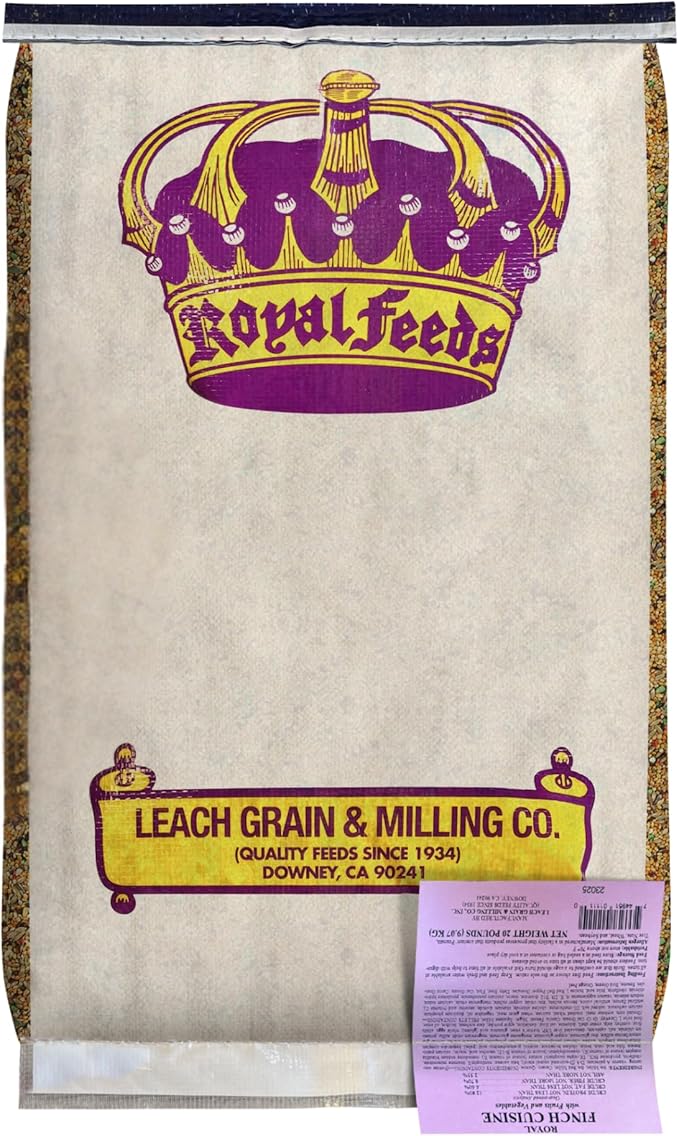 Finch Cuisine 20 lbs, Finch Food, Nutrient-Rich Blend Bird Seed, Birdseed for Finches and Small Birds, Support Daily Energy, Growth & Healthy Balanced Diet, No Mess Bird Seed