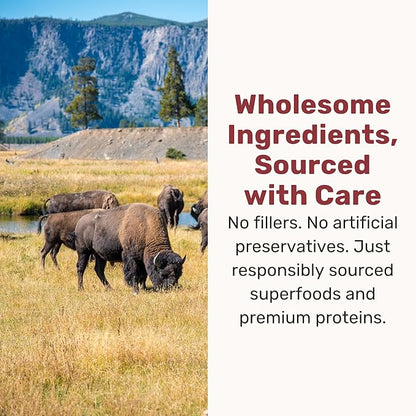 BADLANDS RANCH Superfood Nuggets – Freeze-Dried Raw Dog Food Topper/Treat. Nutrient-Dense Bison & Kale Formula. No Artificial Additives. Premium 8oz Bags – 4-Pack Bundle