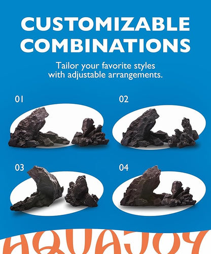 Large Aquarium Rock Decor  Natural Resin Rock Formation for Fish Tank, Ideal Aquarium Rocks Aquascaping Decor for Aquascaping & Tank Landscaping