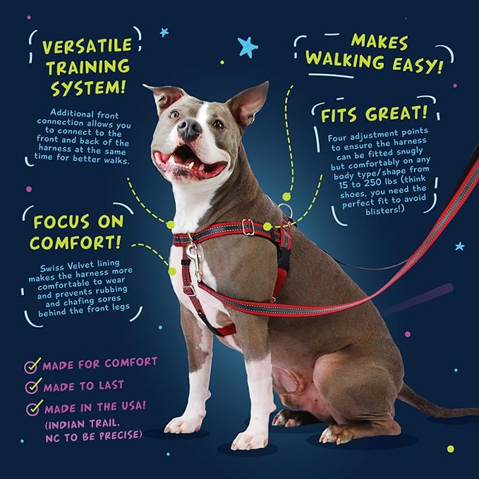 2 Hounds Design Freedom No Pull Dog Harness with Leash, Adjustable Gentle Comfortable Control for Easy Dog Walking, for Small Medium and Large Dogs, Made in USA