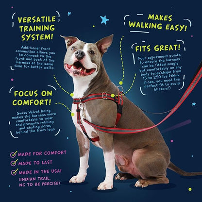 2 Hounds Design Freedom No Pull Dog Harness with Leash, Adjustable Gentle Comfortable Control for Easy Dog Walking, for Small Medium and Large Dogs, Made in USA