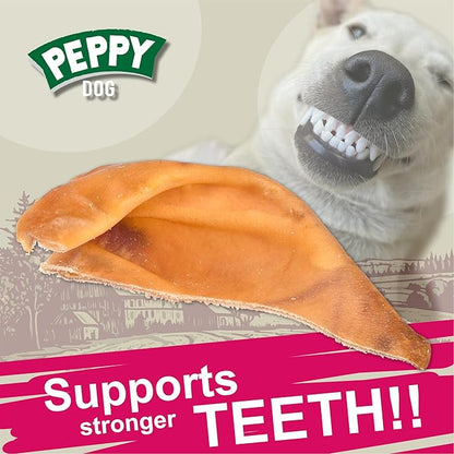 Healthy Half Pig Ears 100 pcs | Natural Single Ingredient Dog Treats | Rawhide Alternative Chews | Dental Snack for All Breeds