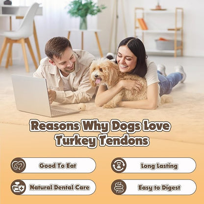 Gootoe Turkey Tendon Dog Treats, Bone (S) 6 Pieces per Pack, 100% USA Sourced Turkey, Natural Snack, Premium Puppy Chews, Hypoallergenic, Reseal Value Bags, Sizes for Small Dogs