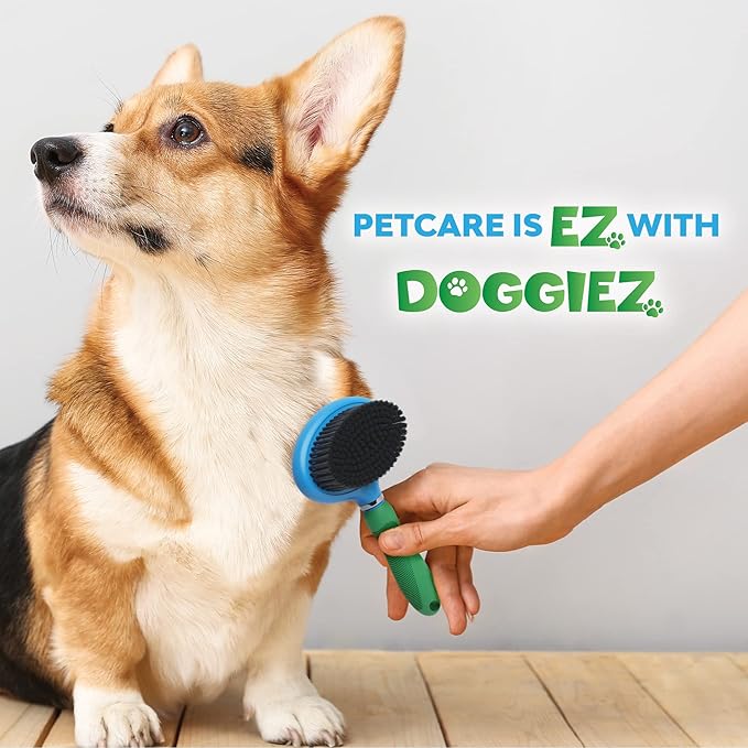 Double Sided Grooming Brush for Dogs & Cats - Pin Slicker Bristle Brush for Long & Short Hair, Puppy Undercoat Grooming