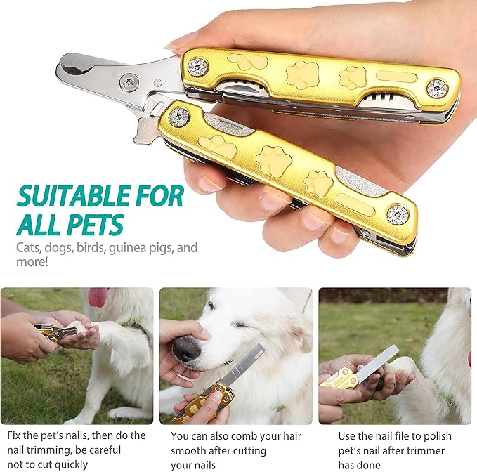 Heavy Duty Dog Nail Clippers for Thick Nail _ut Nails Like Butter, Quite Sharp Pet Nail Clippers for Large Dogs, Easy & Safe Dog Nail Trimmer for Large Medium Small Dogs Cat with Nail File