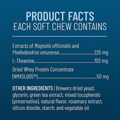 Nutramax Solliquin Calming Behavioral Health Supplement for Large Dogs - with L-Theanine, Magnolia/Phellodendron, and Whey Protein Concentrate, 75 Soft Chews