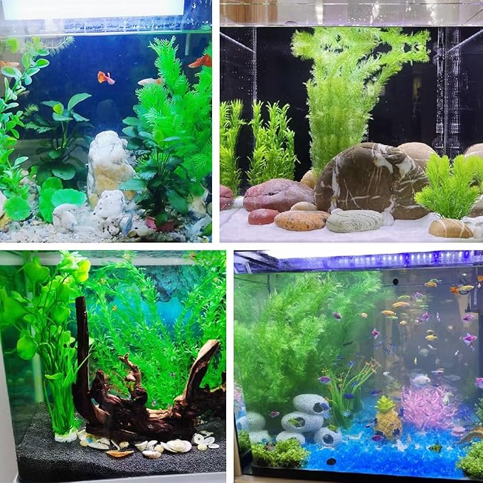 Plastic Fish Tank Plants Decoration Artificial Seaweed Ornament for Fish Tank Decor Plastic Plant for Betta Shrimp 2 Pcs About 13 inch