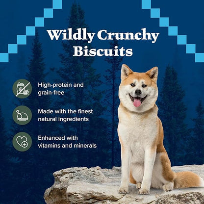 Blue Buffalo Wilderness Trail Treats High Protein Grain Free Dog Biscuits Crunchy Dog Treats, Duck Recipe, 10-oz Bag