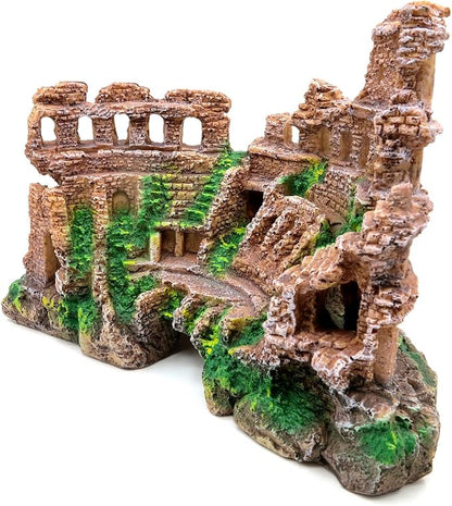M2cbridge Antique Roman Column Ruins European Castle Aquarium Decorations Fish Tank Hideout Rocks (Roman Column Ruins)