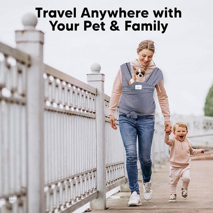 Sling Carrier for Small Dogs and Cats, Cat Carrier Pouch, Puppy Sling, Dog Chest Wrap, Cat Wraps, Dog Sling, Cat Sling, Comfortable, Weight-Distributing Pet Sling, Travel and Daily Use (Black).