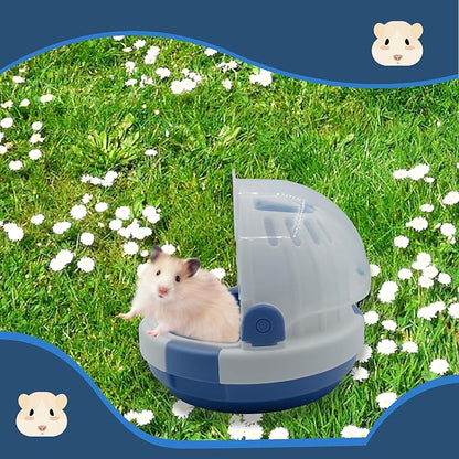 Hamster Carrier Cage Portable_ages Small Animals Carry Travel Case with Water Bottle Plastic Breathable_uinea Pig Outgoing Cage for Dwarf Hamster Ferret Chinchillas Hedgehog (Blue)