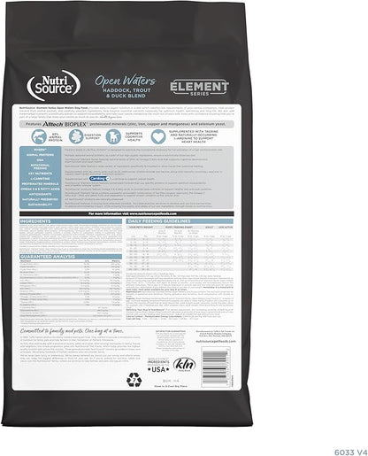 NutriSource Element Series Open Waters Dry Dog Food, Haddock, Trout and Duck, 24LB