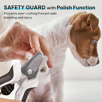 PetiFine LED Dog Nail Clippers with Light, Dog Nail Trimmer with Safety Guard & Nail File, Razor Sharp Blades, Pet Nail Trimmer/Clipper for Large & Medium Breeds (Batteries-Included)