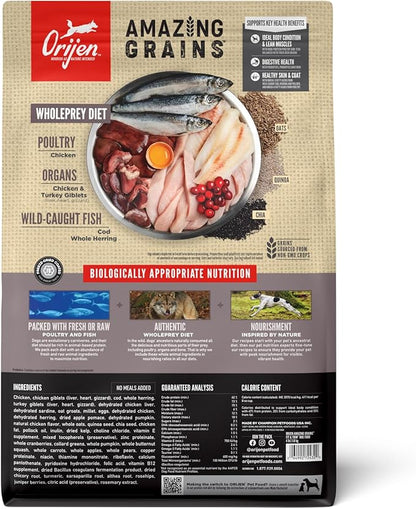 ORIJEN Amazing Grains Fit & Trim Dry Dog Food Recipe, 4lb