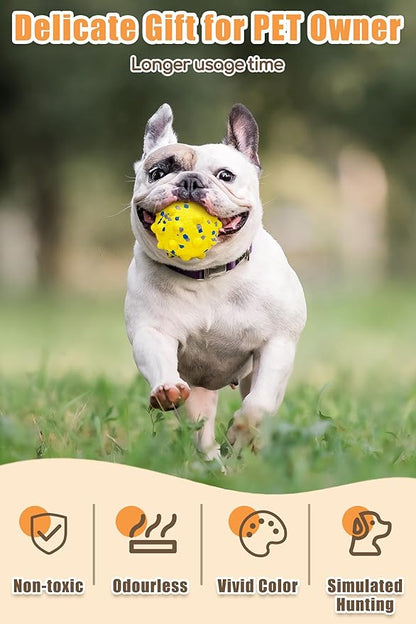 Dog Balls for Aggressive Chewers,Indestructible Tennis Balls for Dogs, Durable Bouncy Dog Toy Balls, Interactive Dog Toys for Fetch Game, Lightweight Floating Balls (Yellow Small)
