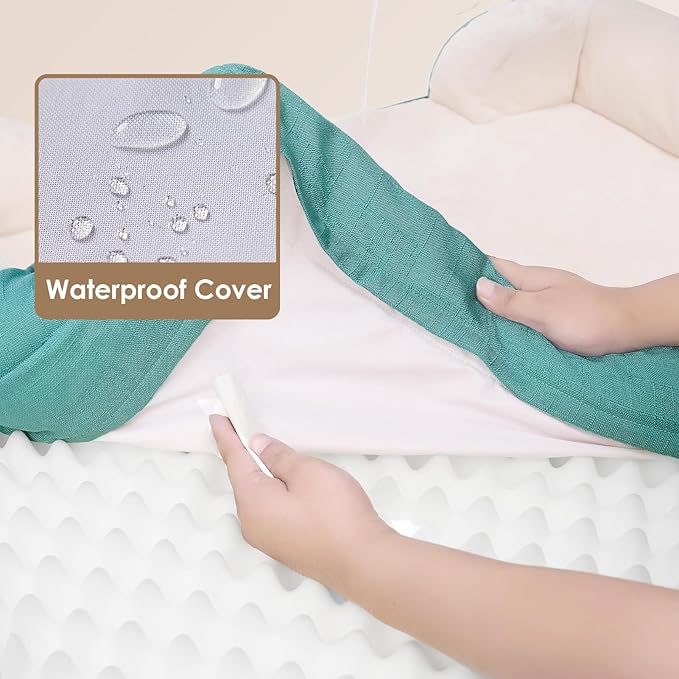 EHEYCIGA Orthopedic Dog Bed, Waterproof Memory Foam, Turquoise Blue, 30"L x 20"W x 6.5"Th