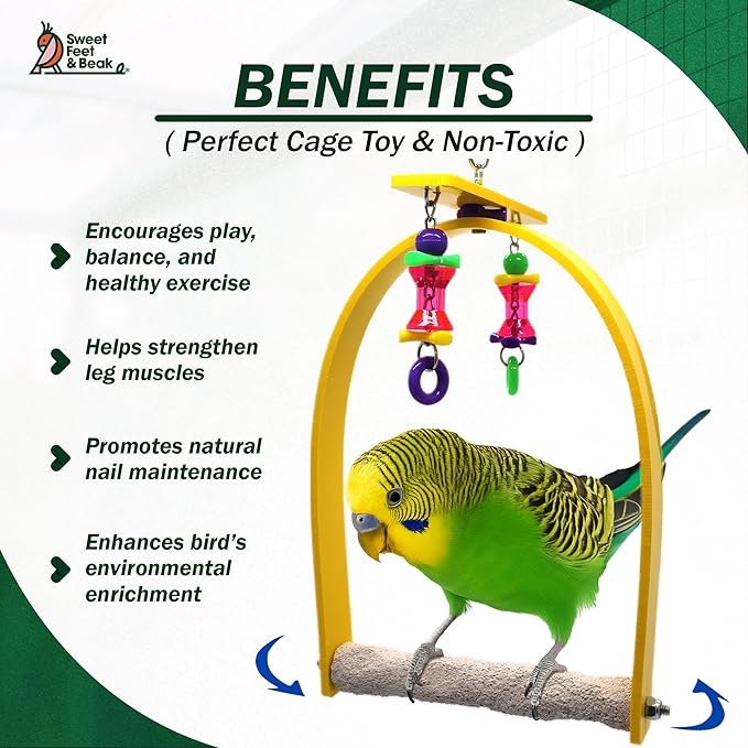 Small Whirly Bird - Perfect Cage Toy Stimulates Visual and Physical Activity - Safe, Non-Toxic, Cage Accessories for Small Birds