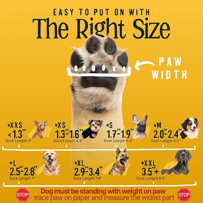 DOK TigerToes Premium Non-Slip Dog Socks for Hardwood Floors - Extra-Thick Grip That Works Even When Twisted - Prevents Licking, Slipping, and Great for Dog Paw Protection (XXS)