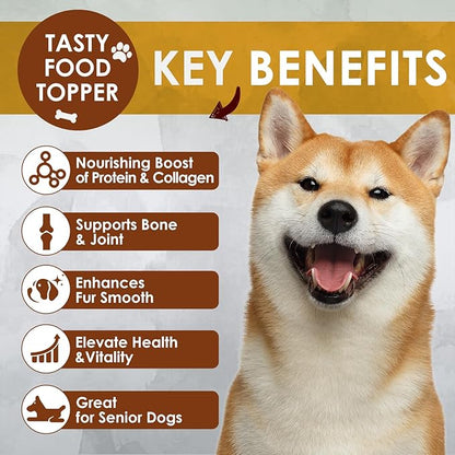 Zammex Bone Broth for Dogs, Grass Fed Beef Bone Broth Protein Powder - Supports Joints and Bone, Enhances Fur, Dogs & Cats Food Toppers for Dry & Wet 10.58oz