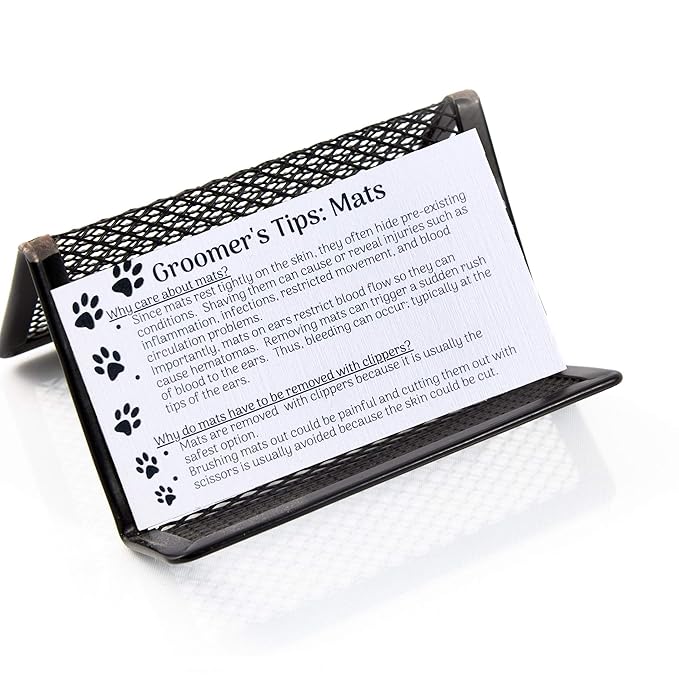 Dog Groomer Matted Fur and Dog Brushing Care Cards (100 pack, 3.5" X 2") Addresses hematomas, mats, combing, and shaving matts White
