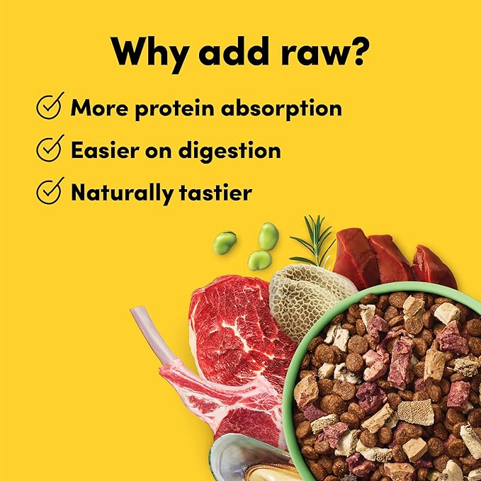 RawMix33 Premium Freeze-Dried Raw Grass-Fed Lamb Recipe Dog Food, Protein Rich, Includes Kibble, Non-GMO, No Wheat or Corn, 2.2 lbs