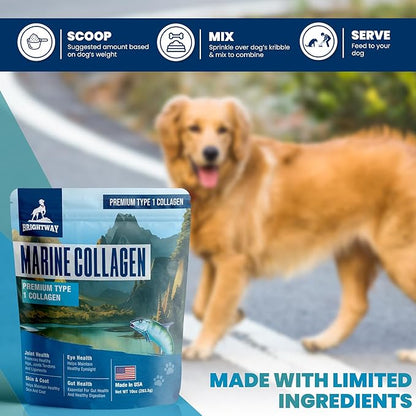 Wild Caught Marine Pet Collagen for Dogs, Peptide for Dogs - Improves Gut, Skin & Coat Health, Allergies, Pet Mobility Hip & Joint Supplement Health
