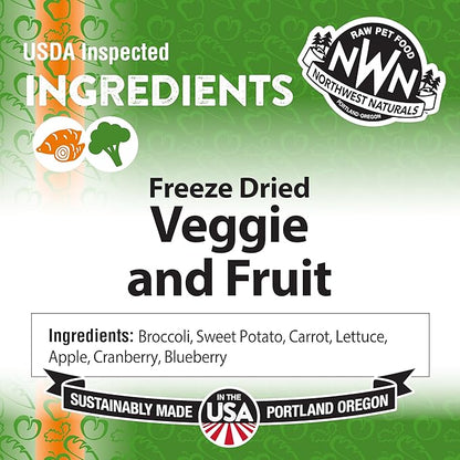 Northwest Naturals Freeze-Dried Veggie & Fruit Functional Topper - for Dogs & Cats - Healthy, Limited Ingredients, Human Grade Pet Food, All Natural - 5 Oz (Pack of 2)
