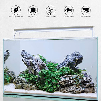 SereneSun 18" RGB+W Freshwater Aquarium Terrarium Reptile LED Light with 24 Hour Color Timer and Remote Control| RGB + 6,500K White | For Fish Tank, Reptile, Terrarium & Plants | Fits 18" to 24"