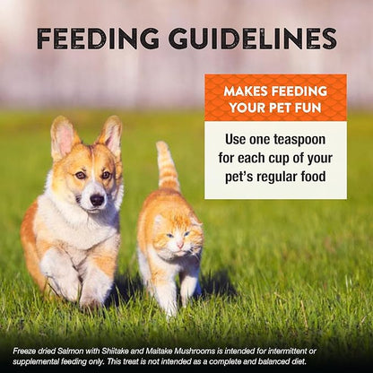 Northwest Naturals Freeze-Dried Salmon, Shiitake & Maitake Mushrooms Functional Topper - for Dogs & Cats - Healthy, Limited Ingredients, Human Grade Pet Food, All Natural - 3.5 Oz (Pack of 1)