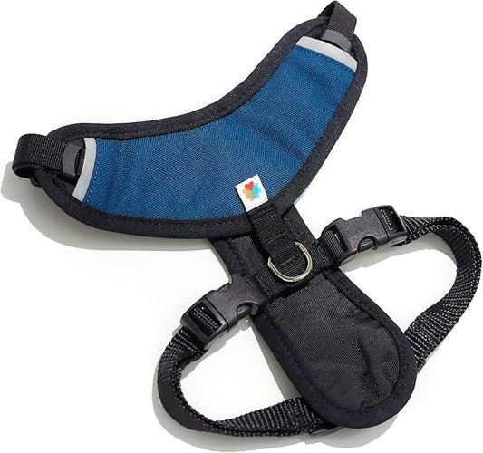 Dog Harness, Puppy Harness, Soft Harness for Dogs, Comfortable Dog Harness, Small Dog Harness, Dog Harness with Padding, Snug Fit Design, 4 Point Adjustable - Wildebeest (XS - 15~20 inch Girth, Navy)
