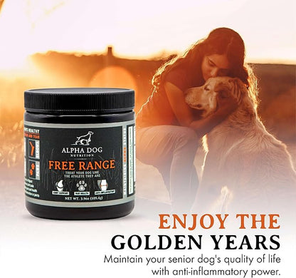 Free Range Joint Health Enhancer Supplement Powder for Dogs by Alpha Dog Nutrition - Premium Dog Arthritis Vitamins to Care for Joints - Contains Glucosamine, Chondroitin, MSM, Vitamin E, & More