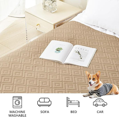 hyha Waterproof Dog Blanket, Soft Pet Bed Blankets, Waterproof Sofa Couch Cover for Dogs Washable, Reversible Pet Couch Covers for Sofa Furniture (30x70 Inch, Camel/Beige)