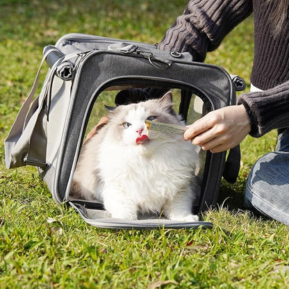 HSC PET Carrier for Large Cats, Soft-Sided Pets Carrier for Rabbit Puppy Small Animals up to 20lbs, Washable Dog Bag Mats Privacy Protection for Home Outdoor Travel