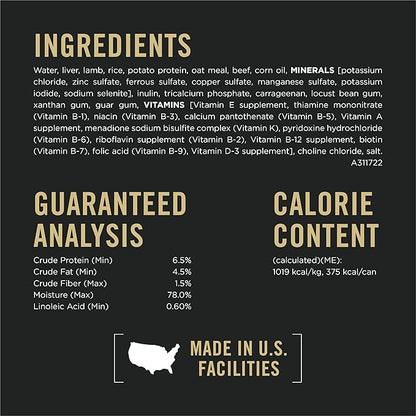 Purina Pro Plan Sensitive Skin and Stomach Dog Food Wet Classic Pate Lamb and Oat Meal Entrée - (Pack of 12) 13 oz. Cans