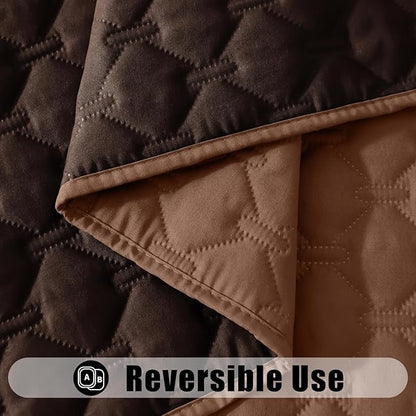 Smiry Waterproof Dog Blanket, Soft Dog Bed Cover Pet Blanket, Reversible Couch Cover for Dogs Washable, Pet Couch Covers for Sofa Furniture Protector for Puppy Cat (82x102 Inch, Brown/Chocolate)
