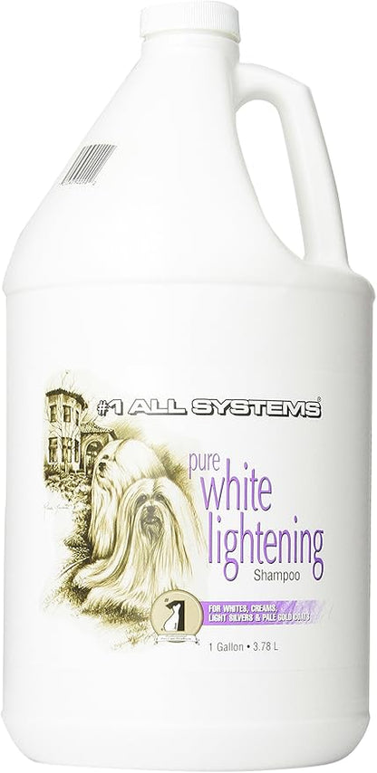 #1 All Systems Pure White Lightening Pet Shampoo, 1-Gallon