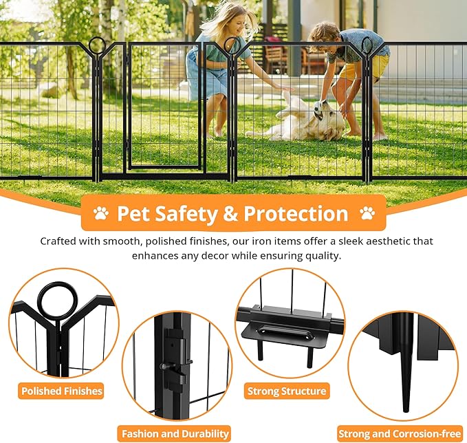 Dog Playpen Portable Extra Large 16 Panels 24" Height Adjustable with Gate, Perfect for Puppies and Small Dogs, Easy to Store, Customizable Layout for Indoor, Yard, RV Campingï¼_ence partition