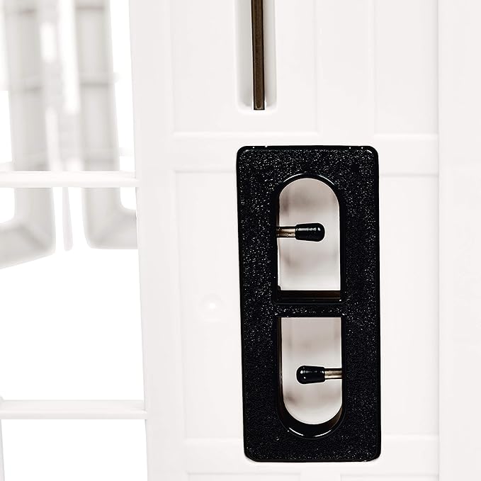 Amazon Basics 8-Panel Octagonal Plastic Pet Pen Fence Enclosure With Gate, 59 x 58 x 28 Inches, White