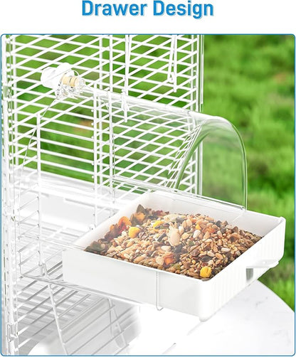 BUCATSTATE Hanging Bird Bath for Cage with Cover, 3 in 1 Multifunction Bird Bath/Bowl/House, Bird Cage Accessories Suitable for Small to Medium Birds, Like Lovebirds, Finches, Parakeets, Mannikin