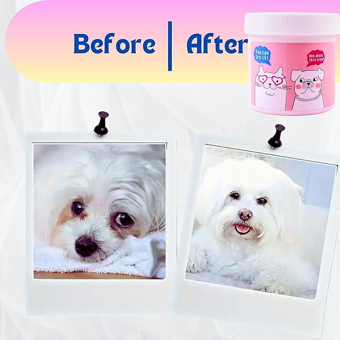 Dog Eye Wipes for Discharge and Crust, Tear Stain Remover Wipes for Shih-Tzu, Yorkies, Pekingese, Pugs, Schnauzers, and Cats,120 Non-Irritant Pre-Soaked Eye Wash Pads for Dogs and Cats [120ct]