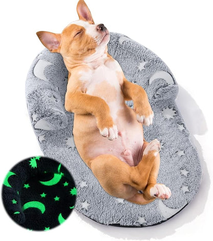 MABOZOO Dog Bolster Pillow, Glow in The Dark Dog Calming Pillow Dog Neck Pillow with Washable Cover, Dog Bed Pillow Pet Pillow for Large, Medium Dog & Cat (20 * 13 in)