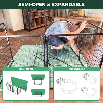 FXW Homeplus Dog Playpen for Indoor Use - Stress-Free and Safe Play, Heavy Duty 40 Inch 12 Panels Dog Pen for Medium and Large Dogs, Black_atented
