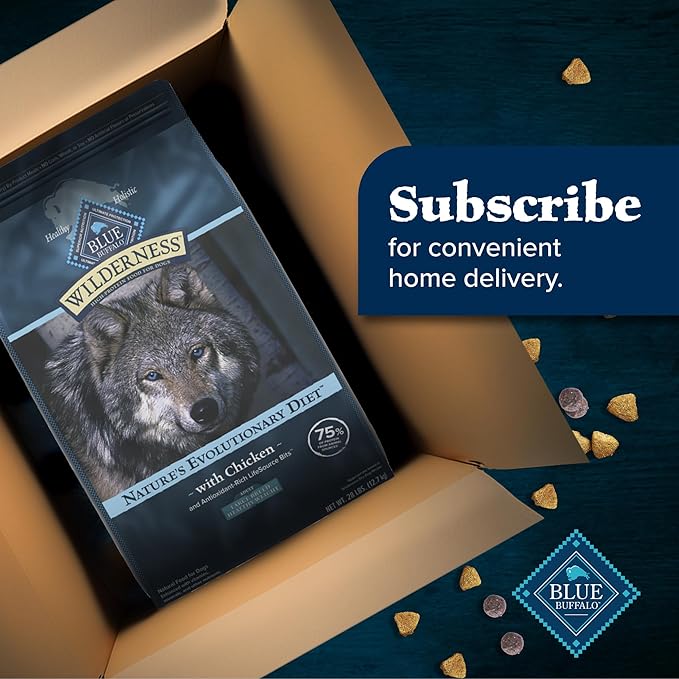 Blue Buffalo Wilderness Natural High-Protein Healthy Weight Dry Food for Large Breed Adult Dogs, Chicken Recipe, 24-lb. Bag