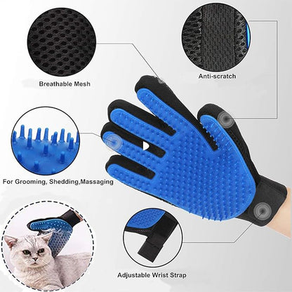 Dog Washing Gloves Brush for Pet: JOANGIHC 3PCS Dogs Shedding Wash Massage Gloves Grooming for Short Long Haired Dogs Cats (Light Yellow)