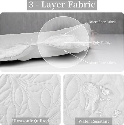 Easy-Going Waterproof Dog Bed Cover Reversible Leak Proof Pet Blanket Replacement Mat for Furniture Washable Couch Cover Sofa Cover for Dogs Cat(30x70 Inch, White/White)