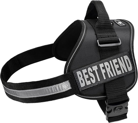 Doggie Stylz No Pull Dog Harness for Small, Medium, Large Dogs - Fully Adjustable - Reflective Best Friend Patches with Handle - No Choke Design - Dog Collars, Harnesses & Leashes - Pet Vest