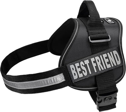 Doggie Stylz No Pull Dog Harness for Small, Medium, Large Dogs - Fully Adjustable - Reflective Best Friend Patches with Handle - No Choke Design - Dog Collars, Harnesses & Leashes - Pet Vest